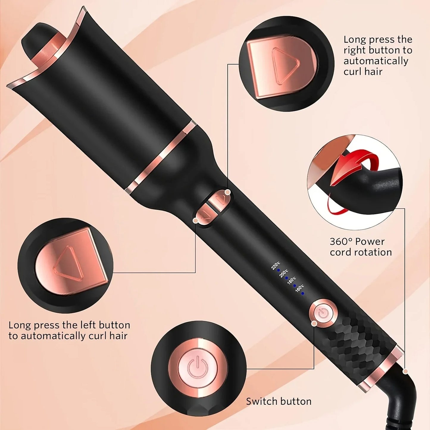 Automatic Ceramic Hair Curling Wand