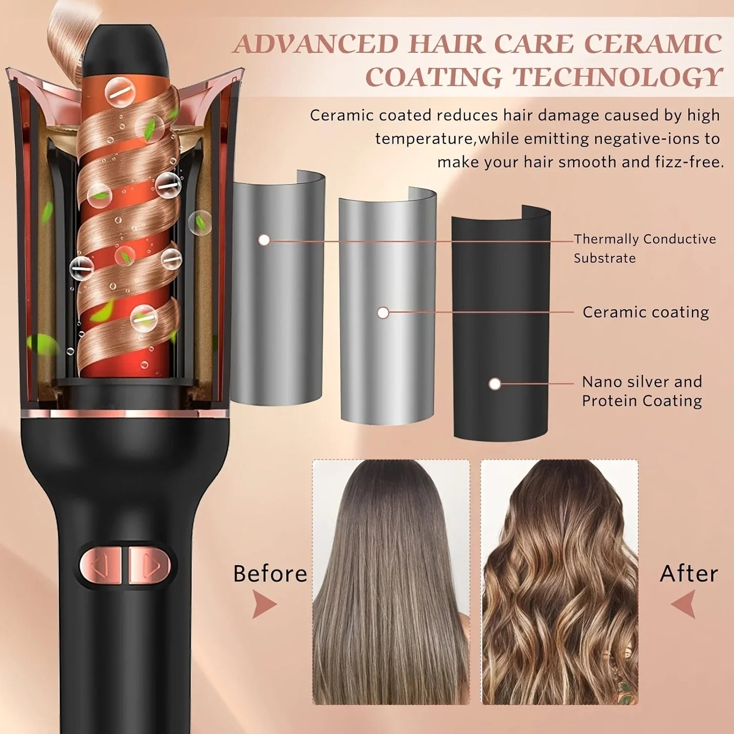 Automatic Ceramic Hair Curling Wand