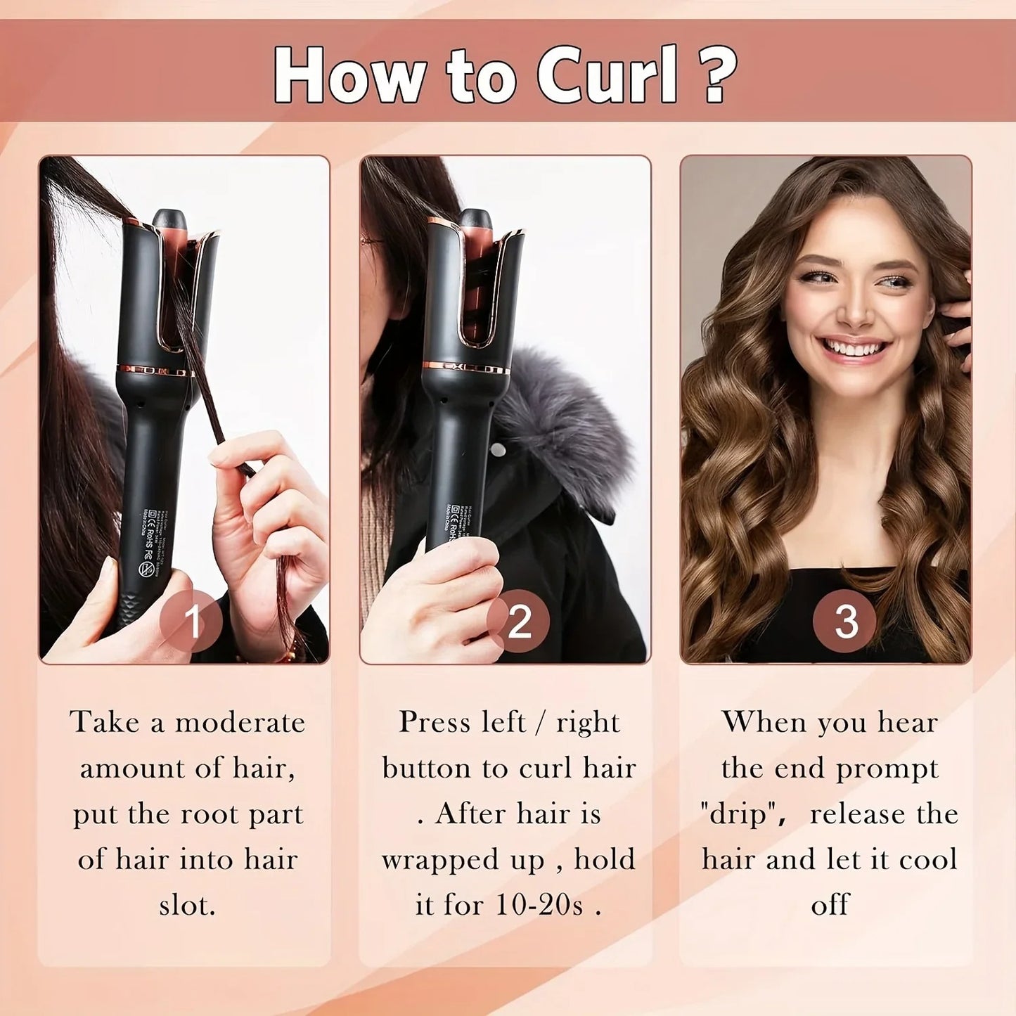 Automatic Ceramic Hair Curling Wand